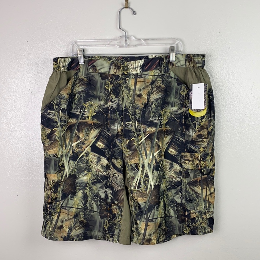 NWT Fishouflage | Performance Anglers Short Bass Moss 2XL